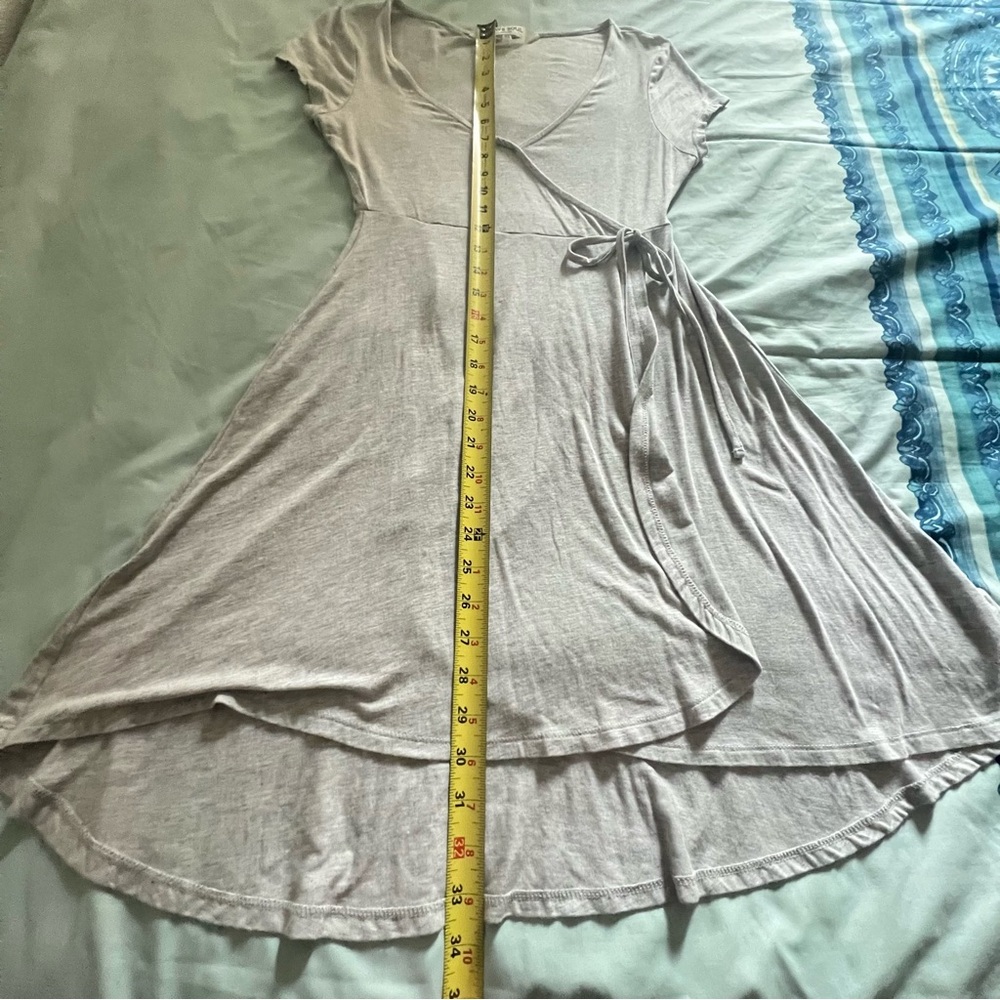 Brave Soul Light Gray High Low Wrap Dress - Picture 9 of 13